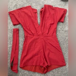 Red romper worn once